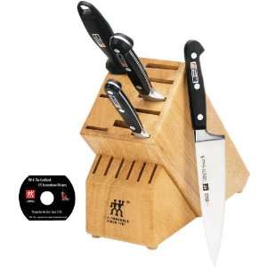 Henckels TWIN Pro S 5 Piece Wood Block Gift Set with Zwilling 