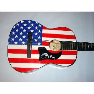 JIMMY WAYNE Autographed Signed USA FLAG Guitar UACC RD 