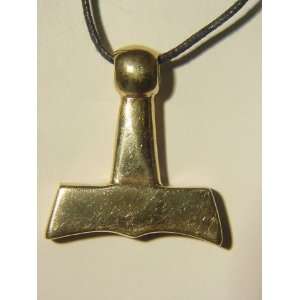  Genuine Bronze Thors Hammer Pendant Necklace Odin Norse 