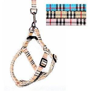 HOWS YOUR DOG Oxford Easy Step in Nova Plaid Padded Dog Harness 