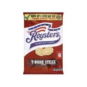 Roysters Chips T Bone Steak Flavour 6Pk x 4  Grocery 
