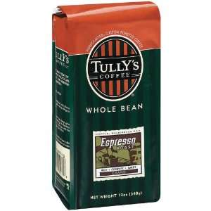 Tullys Coffee Espresso WHOLE BEAN, 12 Grocery & Gourmet Food