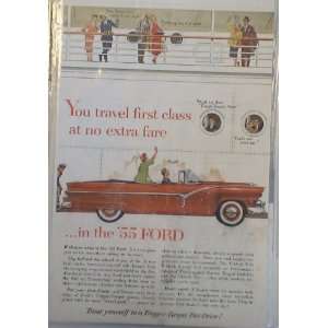  Vintage 1 Page Magazine Car Auto Ad  1955 Ford 