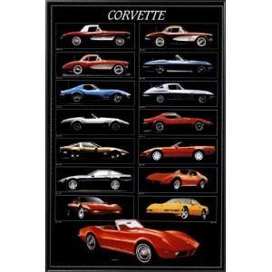  Corvette Chart Lamina Framed Poster Print, 25x37