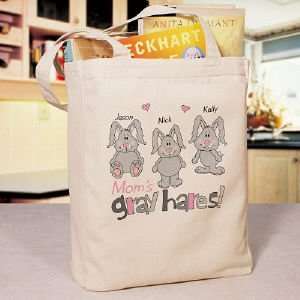  Gray Hares Personalized Canvas Tote Bag 