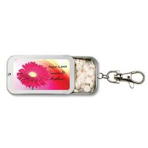  Wedding Favors Flower Design Personalized Key Chain Mint 
