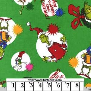  Grinch Stole Christmas Circles Green Cotton Arts, Crafts 