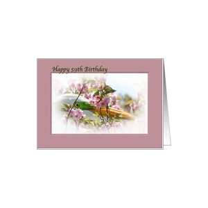  59th Birthday Card with Egret and Pink Flowers Card Toys 