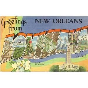   Vintage Postcard Large Letter Greetings from New Orleans Louisiana