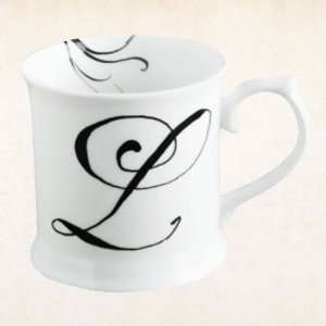  Initial Mug ( White/Black, Letter L )