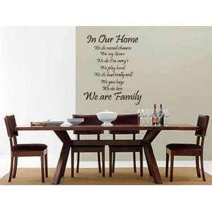 In Our Home We Do Second Chances We Say Grace Vinyl Wall 