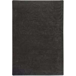 3.25 x 5.25 Bas Relief Flora Black Olive Wool Area Throw 