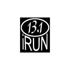  iRun 13.1 Marathon Sticker, White, Die Cut Vinyl 