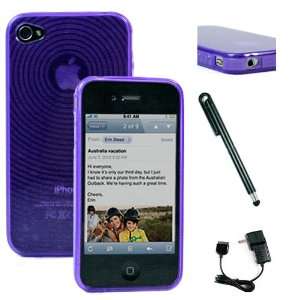  Purple Target Design Flex Case for Apple iPhone 4S and 