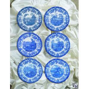  Spode Blue Room Zoological Plates, Set of 6 Assorted 
