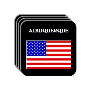 US Flag   Albuquerque, New Mexico (NM) Set of 4 Mini Mousepad Coasters