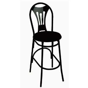  Cafe Stool with Padded Seat and Steel Frame Charcoal 