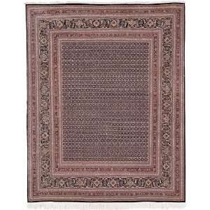   TH23 Hand Knotted Black Wool Area Rug, 9 Feet 9 Inch by 13 Feet 9 Inch