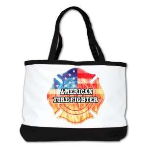   Bag Purse (2 Sided) Black American Firefighter 