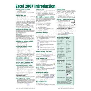  Microsoft Excel 2007 Introduction Quick Reference Guide (Cheat 
