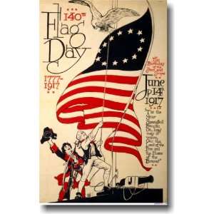  140th Flag Day 1777   1917   Vintage Reprint Poster 