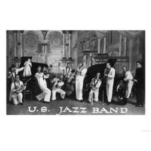  A US Navy Jazz Band Giclee Poster Print, 16x12