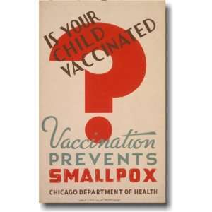  Is Your Child Vaccinated   Prevent Smallpox   Vintage 