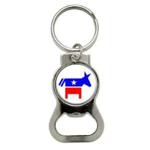  Democrat Donkey   Bottle Cap Opener Keychain Ring 
