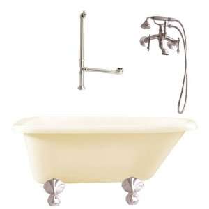   Top Tub Kit Bisque with Wall Mount Faucet in Satin Nickel LA1 SN B