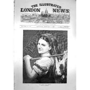   1873 Portrait Girl Returning Market Dead Birds Print