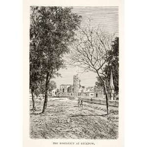  1881 Print Residency Lucknow India Seige Indian Rebllion 