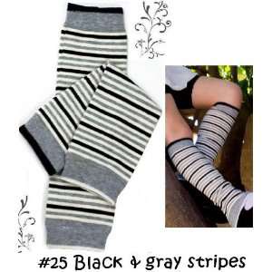  My Little Legs baby leg warmers (#25) black and gray 