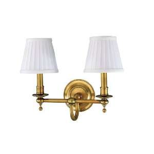 Hudson Valley 1902 PN Newport 2 Light Wall Sconce in Polished Nickel