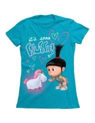 Despicable Me Its Sooo Fluffy Turquoise Blue Juniors T shirt