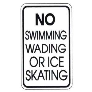    No Swimming Wading Or Ice Skating Sign Patio, Lawn & Garden