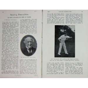   1908 Antique Portrait Walter Seton Karr Brookes Tennis