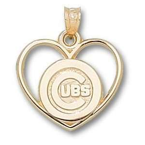  Chicago Cubs C Cubs Heart Pendant   14KT Gold Jewelry 