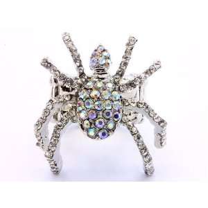   Spider Fashion Ring on Stretch Band Silver Tone   AWESOME Jewelry