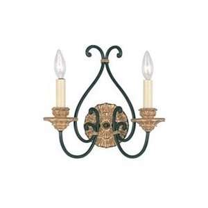  12144   2 Light Serif Wall Sconce