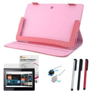  GTMax Pink 360 Degree Rotating Folio PU Leather Cover Case 