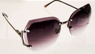 JEM Frameless Smoke Vintage 70s Sunglasses GunMetal  