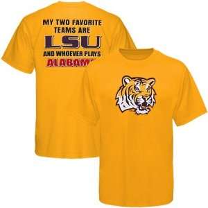  LSU Tigers Gold Favorite Teams T shirt