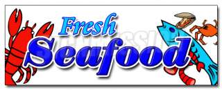   SEAFOOD DECAL sticker fish market shrimp retail storefront marketing