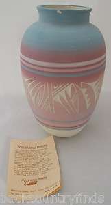 Navajo Ute Indian Mesa Verde Pottery Colorado Hand Crafted Vase Blue 