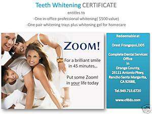 Teeth Whitening CERTIFICATES with ZOOM Advanced Power  