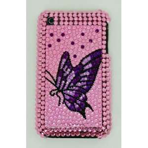  KingCase iPhone 3G & 3GS Hard Case * Butterfly Rhinestone 