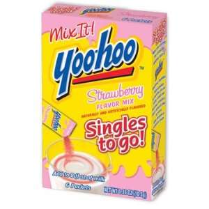 Yoo hoo Strawberry Flavor Mix Singles to Go [1 Box, 6 packets]  