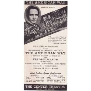 1939 The American Way Handbill with Frederic March NY, A singlesided 