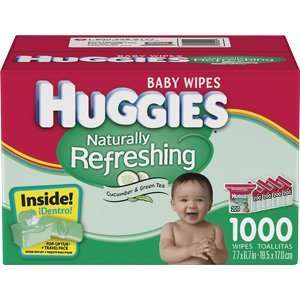 Huggies Naturally Refreshing Baby Wipes With Cucumber & Green Tea 1000 