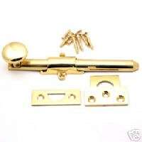 Bright Brass 4 Heavy French Door Surface Mount Bolt  